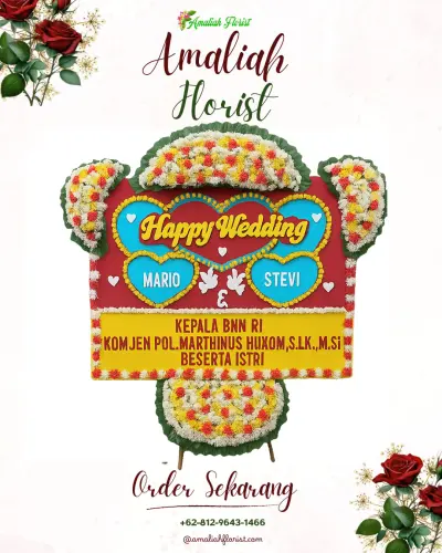 Karangan Papan Bunga Pernikahan di Siantan Hulu